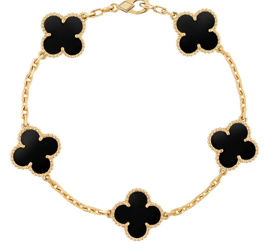 Inspired 5 Clover Mini Bracelet Onyx
