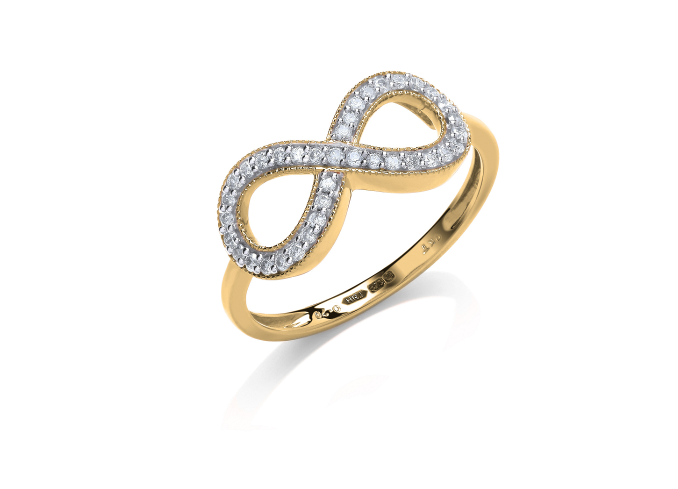 Yellow Gold 0.20ct Infinity Dress Ring