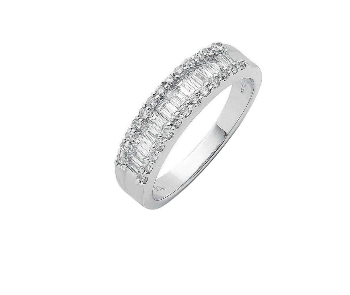 18ct White Gold Baguette Diamond Ring