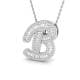 0.54ct SI2/G Baguette Cut Diamond Initials Pendant
