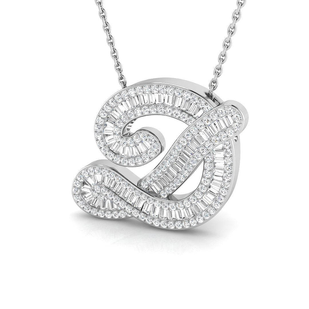 0.65ct Diamond Initials Pendant