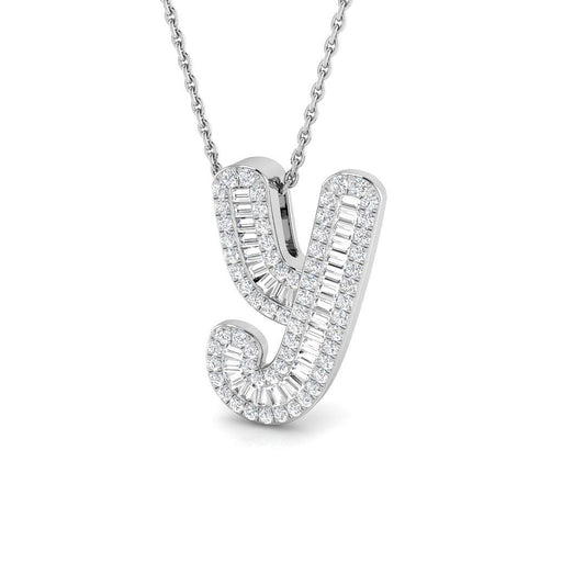 0.50ct SI2/G Diamond Initials Pendant