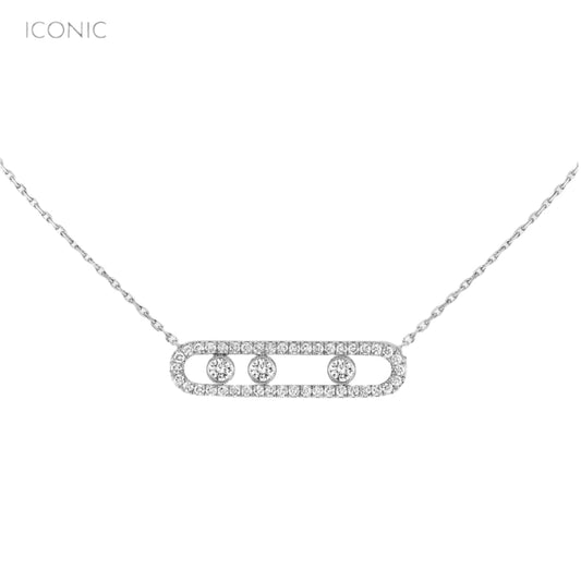 White Gold Clip Necklace
