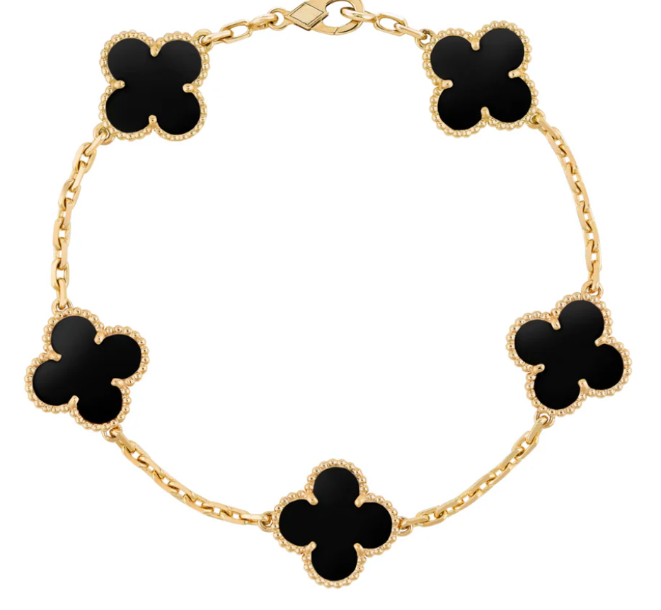 Inspired 5 Clover Bracelet Onyx