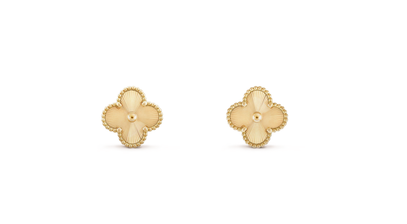 Inspired Clover Earrings in Solid Yellow Gold