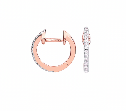 9ct Rose Gold 0.10ct Diamond Earrings