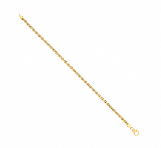 14ct Yellow Gold Hollow Rope 3.3mm Chain