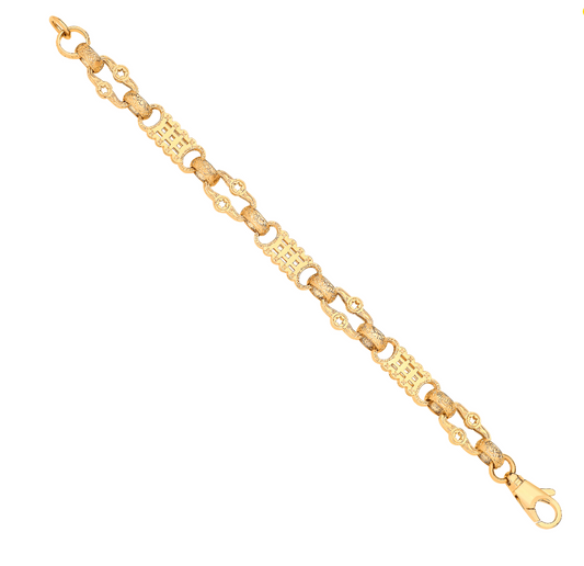 Yellow Gold Stars & Bars Bracelet