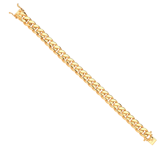 Yellow10mm Cuban Link Solid Bracelet