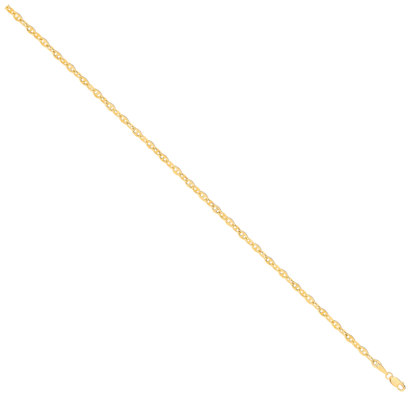 14ct Y/G Hollow Shiny Anchor 3.3mm Chain