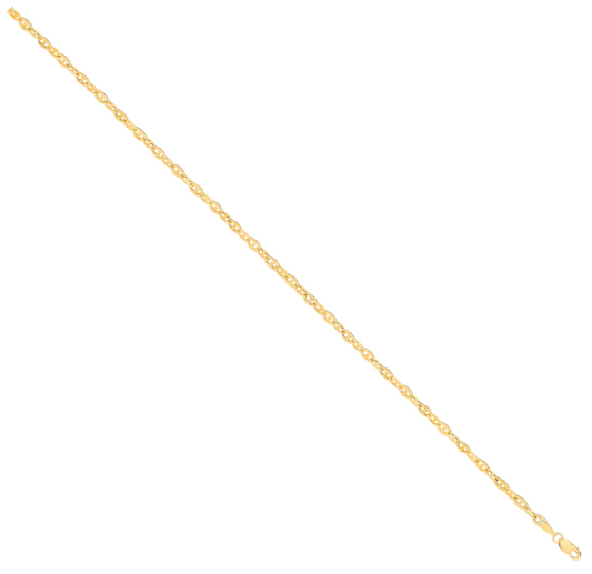 14ct Y/G Hollow Shiny Anchor 3.3mm Chain