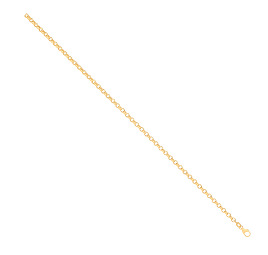 14ct Y/G Hollow Round D/C Belcher 3.3mm Chain