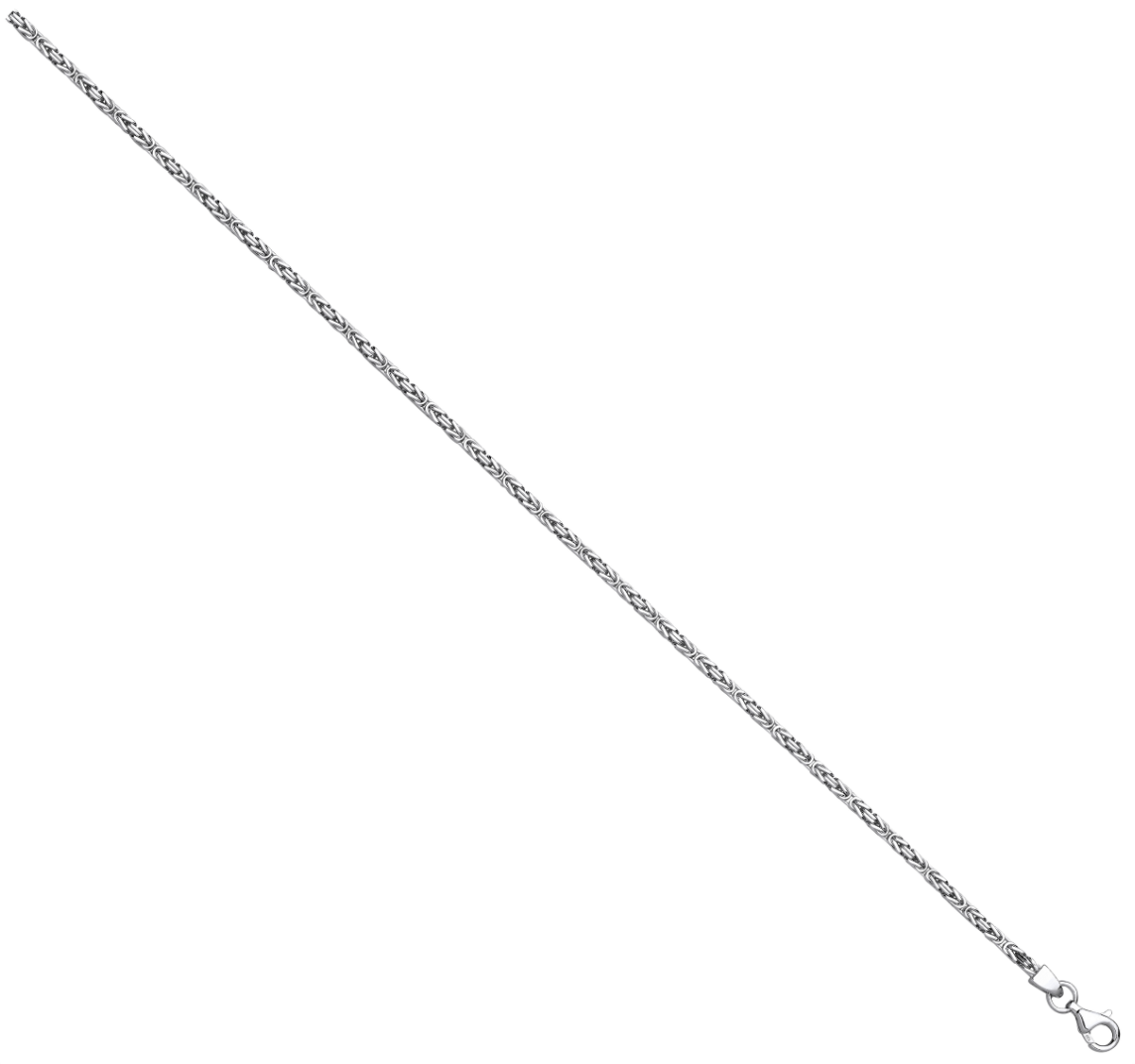 Silver 2.5mm Square Byzantine Chain