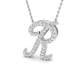 0.33ct SI2/G Round Cut Diamond Initials Pendant in 9k White Gold